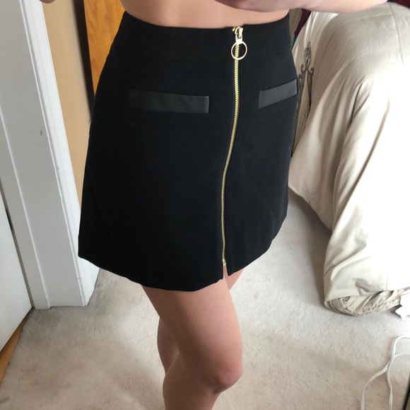 Express Skirts High Waist Flare Skirt With Gold Zipper Nwt Poshmark